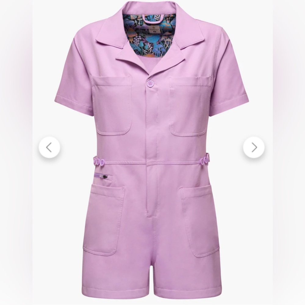 Lilac Short-Sleeve Romper Jumpsuit - Women's